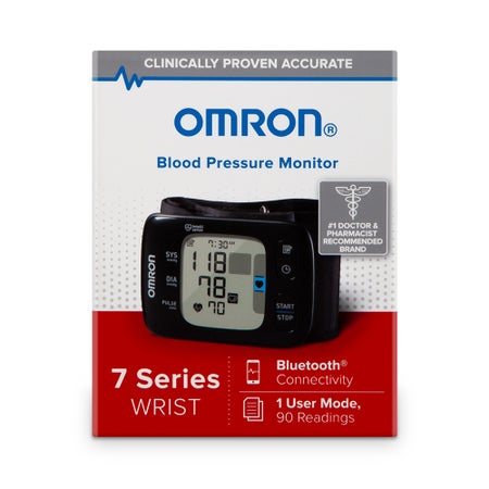 Home Automatic Digital Blood Pressure Monitor Omron®7 Series™ One Size Fits Most Cuff Wrist Cloth Fabric Cuff 12 - 20 cm Mobile