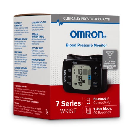 Home Automatic Digital Blood Pressure Monitor Omron®7 Series™ One Size Fits Most Cuff Wrist Cloth Fabric Cuff 12 - 20 cm Mobile