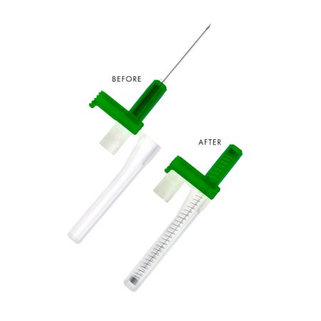 Safety Hypodermic Needle EasyPoint® 1 Inch Length 21 Gauge Regular Wall Retractable Safety Needle