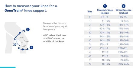 Knee Support GenuTrain® Size 4 Without Fastening 14-1/2 to 15-3/4 Inch Below Knee Circumference / 18-1/2 to 19-3/4 Inch Above Knee Circumference Left or Right Knee
