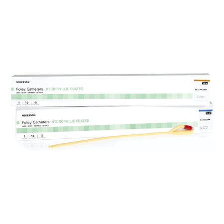 Foley Catheter McKesson 2-Way Standard Tip 5 cc Balloon 20 Fr. Hydrophilic Polymer Coated Latex
