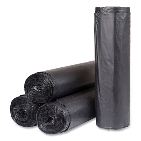 Trash Bag Inteplast Group 60 gal. 22 Mic. 43 X 48 Inch Black Star Seal Bottom Coreless Roll