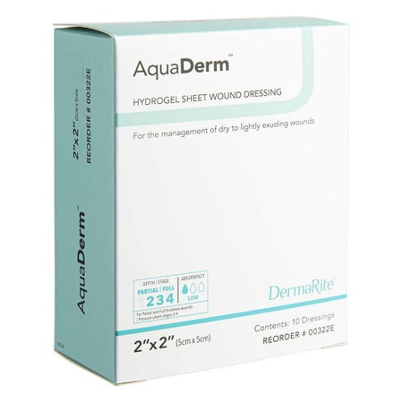 Hydrogel Wound Dressing AquaDerm™ Sheet 2 X 2 Inch Sterile