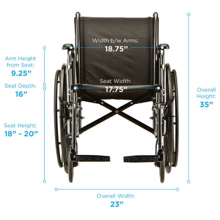 Wheelchair Nova Swing-Away Footrest 18 Inch Seat Width Adult 300 lbs. Weight Capacity