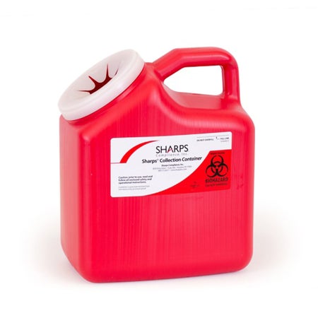 Mailback Sharps Container The Sharps Disposal By Mail System® PRO-TEC® Red Base 11 H X 6 W X 9 L Inch Vertical Entry 2 Gallon
