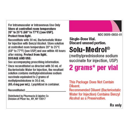 Solu-Medrol® Methylprednisolone Sodium Succinate 2 Gram Injection