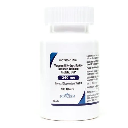 Verapamil HCl 240 mg Tablet 100 Tablets