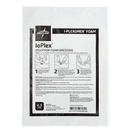 Iodophor Impregnated Dressing IoPlex® Rectangle 4 X 5 Inch Sterile
