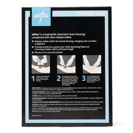 Iodophor Impregnated Dressing IoPlex® Rectangle 4 X 5 Inch Sterile