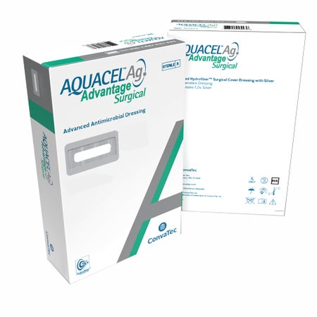Silver Hydrofiber Dressing Aquacel® Ag Advantage Surgical 3-1/2 X 12 Inch Rectangle Sterile