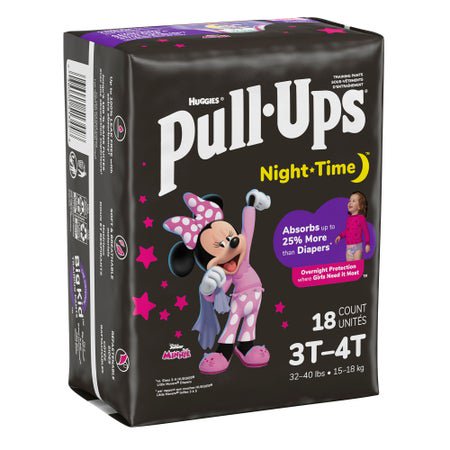 Female Toddler Training Pants Pull-Ups® Night-Time® Size 3T to 4T Disposable Heavy Absorbency