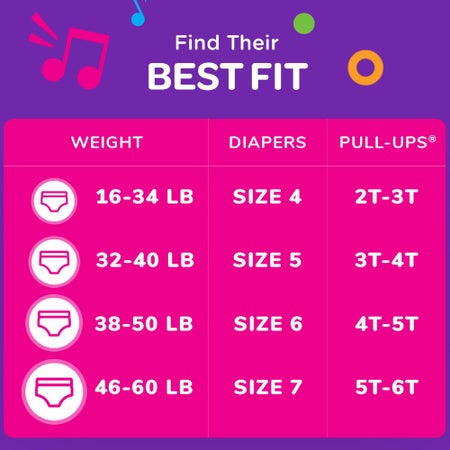 Female Toddler Training Pants Pull-Ups® Size 4T to 5T Disposable Moderate Absorbency