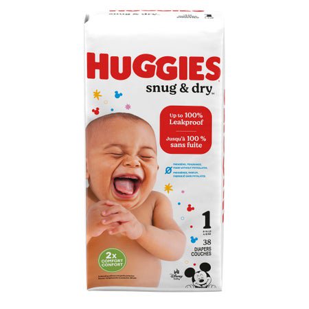 Unisex Baby Diaper Huggies® Snug & Dry Size 1 Disposable Heavy Absorbency