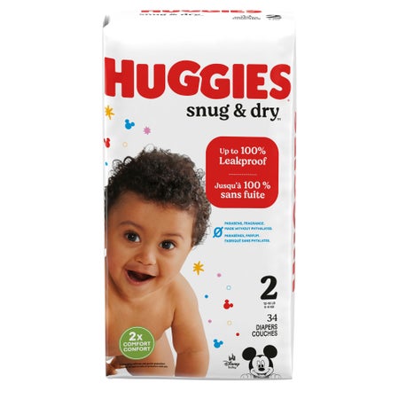 Unisex Baby Diaper Huggies® Snug & Dry Size 2 Disposable Heavy Absorbency
