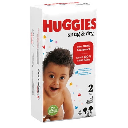 Unisex Baby Diaper Huggies® Snug & Dry Size 2 Disposable Heavy Absorbency