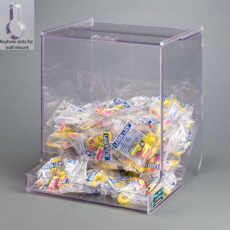 Earplug Dispenser Wall Mount Clear 10.2 X 10-1/2 X 11-1/2 Inch PETG Plastic