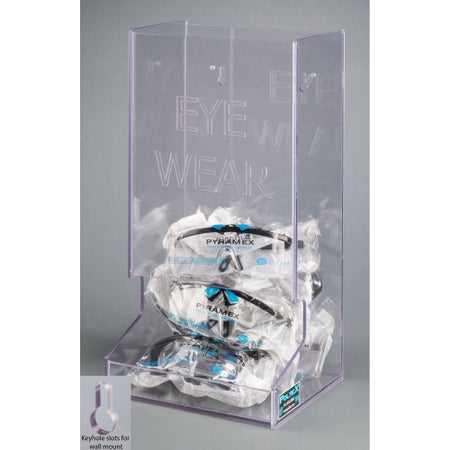 Eyewear Dispenser Wall Mount Clear 7 X 8.3 X 15.6 Inch PETG Plastic