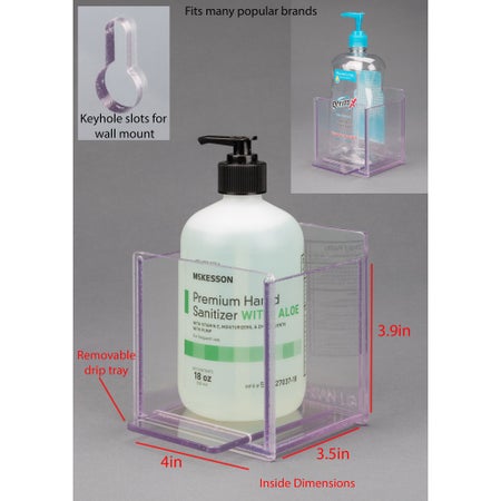 Hand Hygiene Holder Poltex® Clear PETG Manual 18 oz. bottle Wall Mount