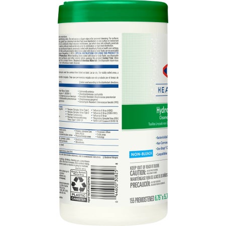 Surface Disinfectant Cleaner Clorox Healthcare® Premoistened Hydrogen Peroxide Based Manual Pull Wipe 155 Count Canister Unscented NonSterile