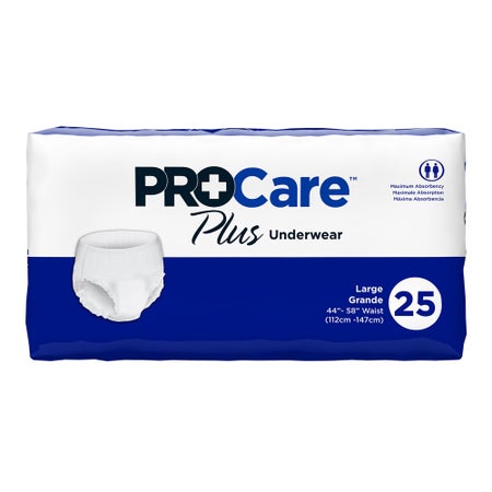 Absorbent Underwear ProCare™ Plus Pull On with Tear Away Seams Adult Large Unisex Disposable Moderate Absorbency