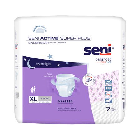 Absorbent Underwear Seni® Active Super Plus Pull On with Tear Away Seams Adult X-Large Unisex Disposable Heavy Absorbency