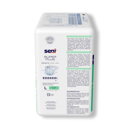 Incontinence Brief Seni® Super Plus Adult Large Unisex Disposable Heavy Absorbency
