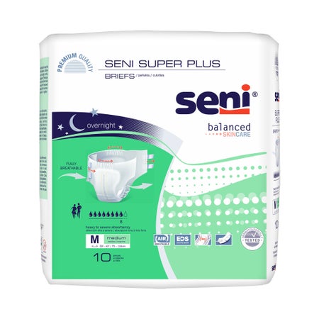 Incontinence Brief Seni® Super Plus Adult Medium Unisex Disposable Heavy Absorbency