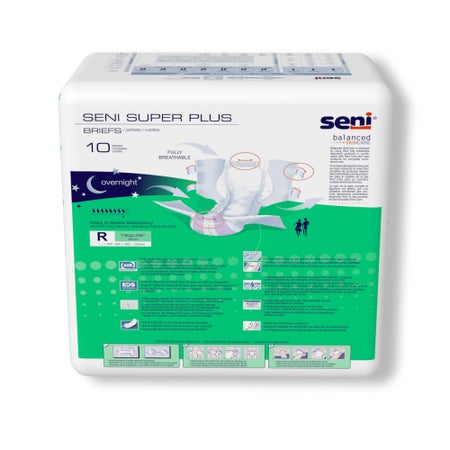 Incontinence Brief Seni® Super Plus Adult Regular Unisex Disposable Heavy Absorbency