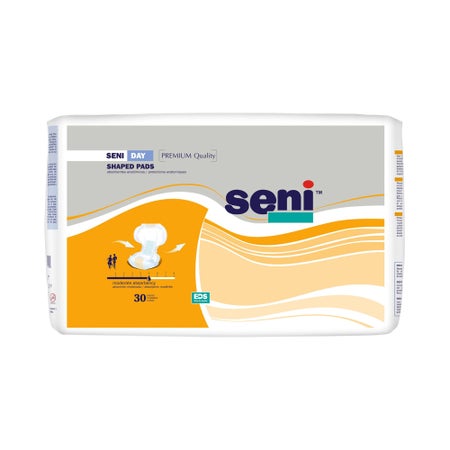 Incontinence Liner Seni® Shaped Day Pads 25 Inch Length Moderate Absorbency Super Absorbent Core One Size Fits Most