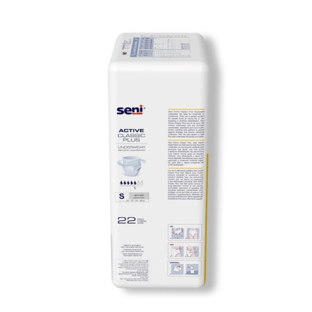 Absorbent Underwear Seni® Active Classic Plus Pull On with Tear Away Seams Adult Small Unisex Disposable Moderate Absorbency