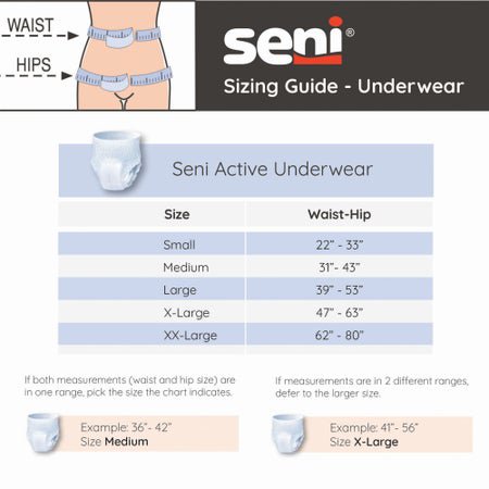 Absorbent Underwear Seni® Active Classic Plus Pull On with Tear Away Seams Adult Small Unisex Disposable Moderate Absorbency