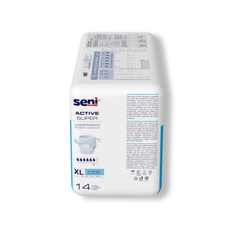 Absorbent Underwear Seni® Active Super Pull On with Tear Away Seams Adult X-Large Unisex Disposable Moderate Absorbency