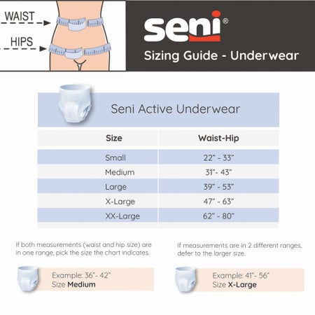 Absorbent Underwear Seni® Active Super Pull On with Tear Away Seams Adult Small Unisex Disposable Moderate Absorbency
