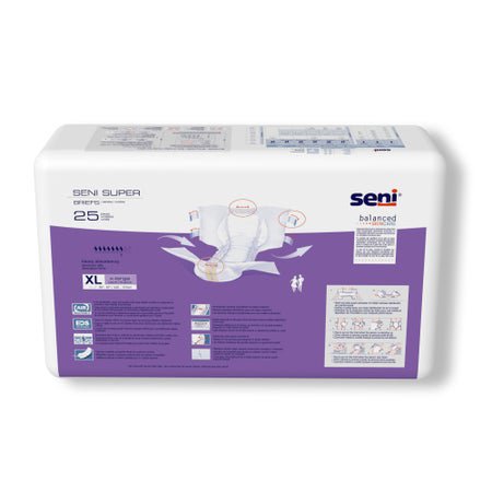 Incontinence Brief Seni® Super Adult X-Large Unisex Disposable Heavy Absorbency