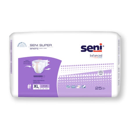 Incontinence Brief Seni® Super Adult X-Large Unisex Disposable Heavy Absorbency