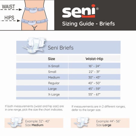 Incontinence Brief Seni® Super Adult X-Large Unisex Disposable Heavy Absorbency