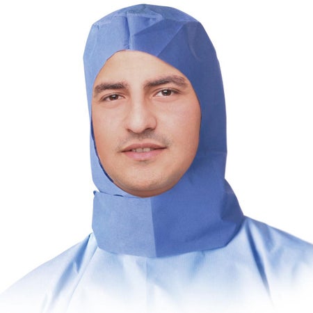 Surgical Head Covering One Size Fits Most Blue Tie Closure