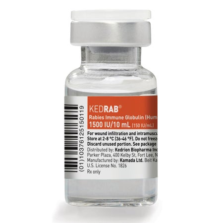 KEDRAB™ Rabies Immune Globulin (Human), Preservative Free 150 IU / mL Injection 10 mL