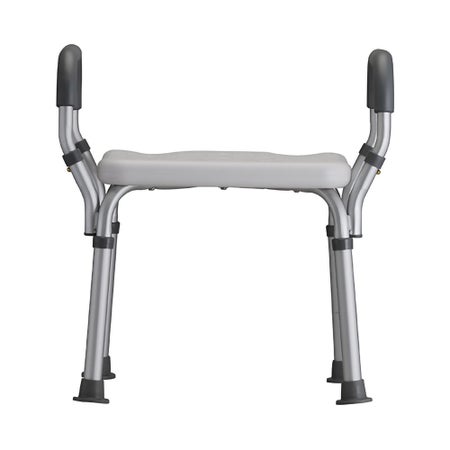 Shower Chair Nova Fixed Arms Aluminum Frame Without Backrest 15-3/4 Inch Seat Width 300 lbs. Weight Capacity