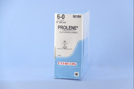 Nonabsorbable Suture with Needle Prolene™ Polypropylene BV 3/8 Circle Taper Point Needle Size 6-0 Monofilament