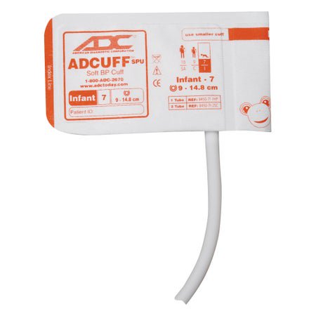 Single Patient Use Blood Pressure Cuff Adcuff™ 9 to 14.8 cm Arm Vinyl Cuff Infant Cuff