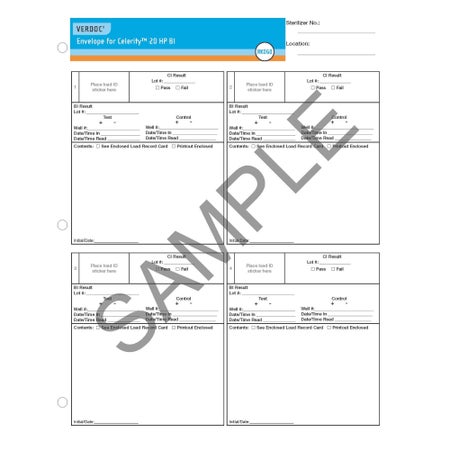 Sterilzation Record Envelope Verdoc® Liquid Chemical Envelope