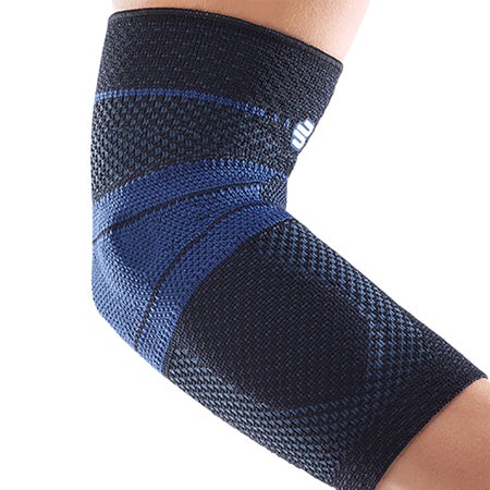 Elbow Support EpiTrain® Size 1 Pull-On Sleeve Left or Right Elbow 9 to 9-3/4 Inch Forearm Circumference Black / Blue