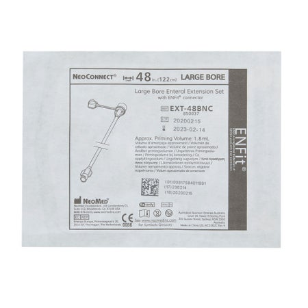 Large Bore ENFit Extension Set NeoConnect Orange, Sterile, PVC Tubing For Nasogastric / Orogastric Enteral Feeding Tubes