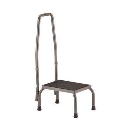Step Stool with Handrail 1 Step Steel Frame 9-1/4 Inch Step Height