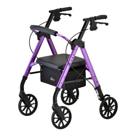 4 Wheel Rollator STAR 8 Purple Adjustable Height / Folding Aluminum Frame