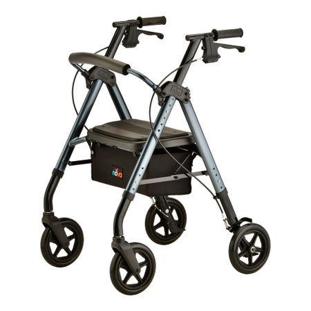 4 Wheel Rollator STAR 8 DX Blue Adjustable Height / Folding Aluminum Frame