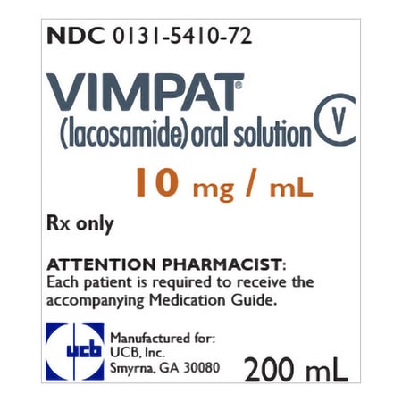 Vimpat® Lacosamide 10 mg / mL Solution 200 mL