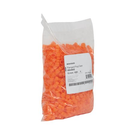 Tube Closure McKesson Flanged Plug Cap 13 mm Diameter NonSterile Orange
