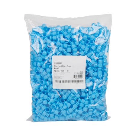 Tube Closure McKesson Flanged Plug Cap 16 mm Diameter NonSterile Blue